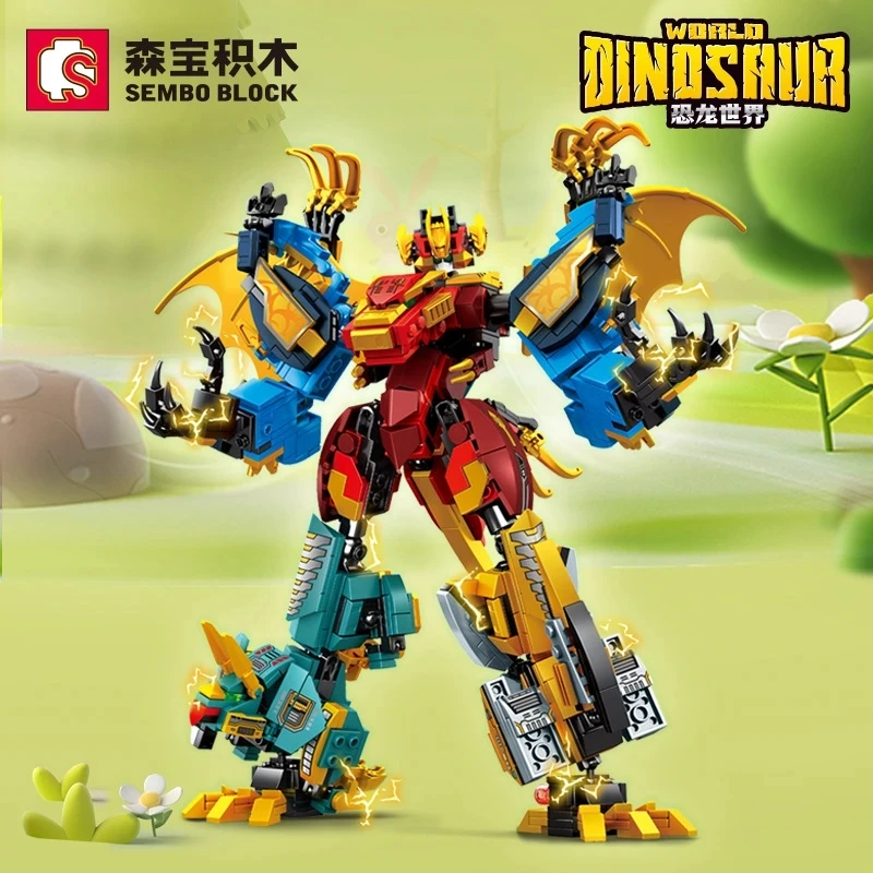 

NEW 4 IN 1 Dinosaur Construction Robots Building Blocks Transformation Dino Figures Bricks Deformation Toys Set Children Gift