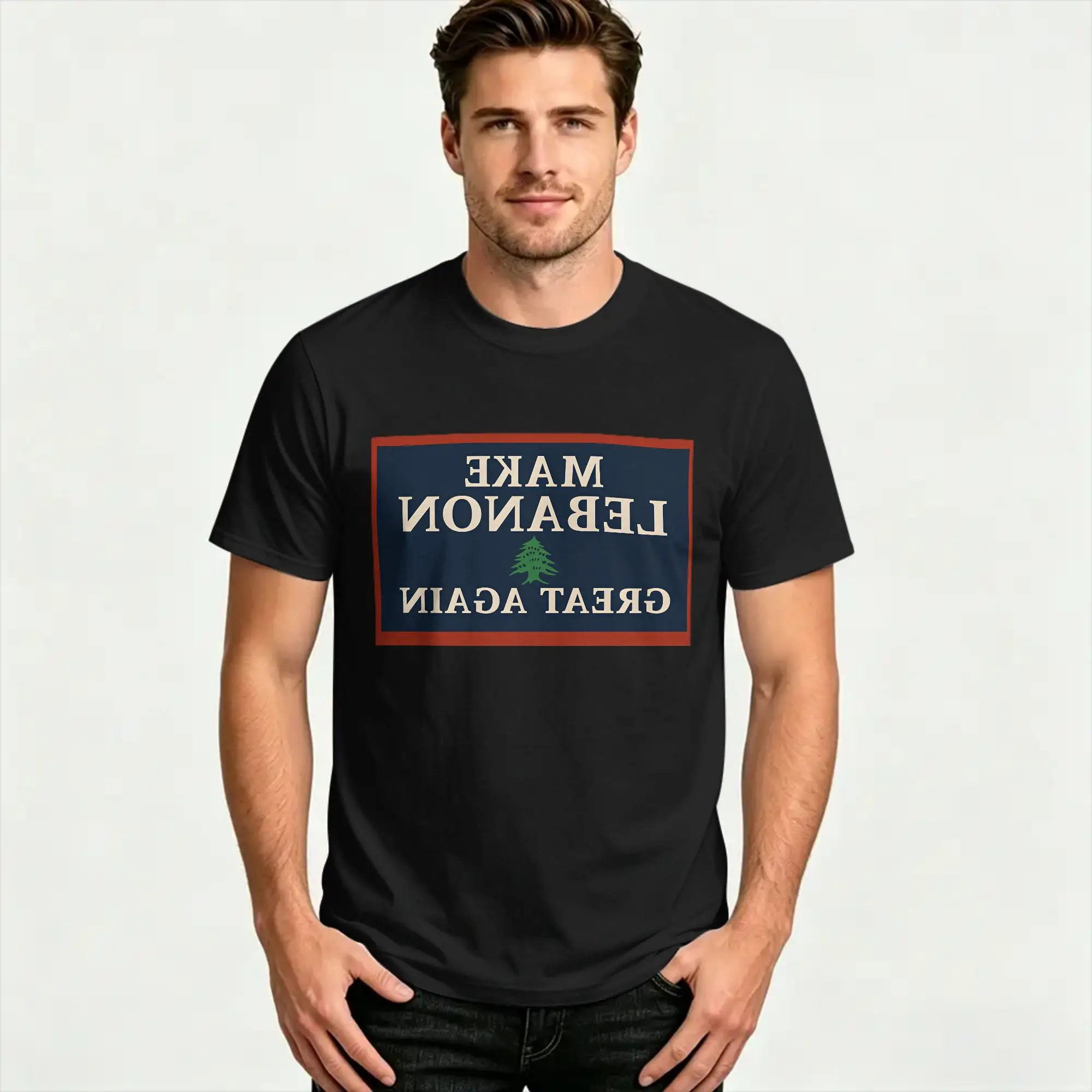 Make Lebanon Great Again  Cotton T Shirt For Mens Summer  Y2K Casual T-Shirts Leisure Tee Shirt Big Size Pattern Tops