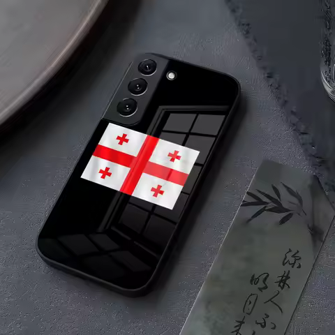 Georgia Flag Phone Case Glass for Samsung Galaxy S25 S24 S21 S22 S23 S20 Ultra Fe Plus A34 A54 A24 A16 A52 A53 M54 Cover