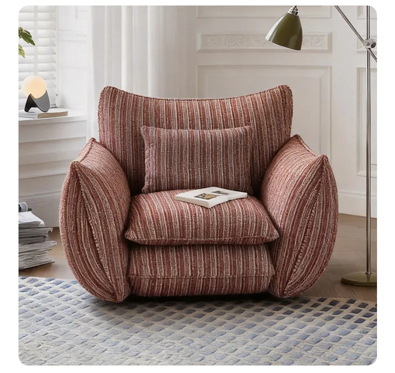 

Single sofa designer living room bedroom home retro fabric leisure chair