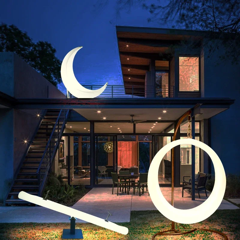 Led Hanging Swing Seat Light Outdoor Garden Patio Plastic Rgb Colors Glowing Swing Chair Circle