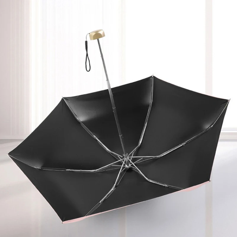 1Pc Compact Sun Umbrella Small Pocket Rain Travel Umbrella Vinyl Folding Umbrella UV Protection Sun Shade Pocket Parasol Capsule