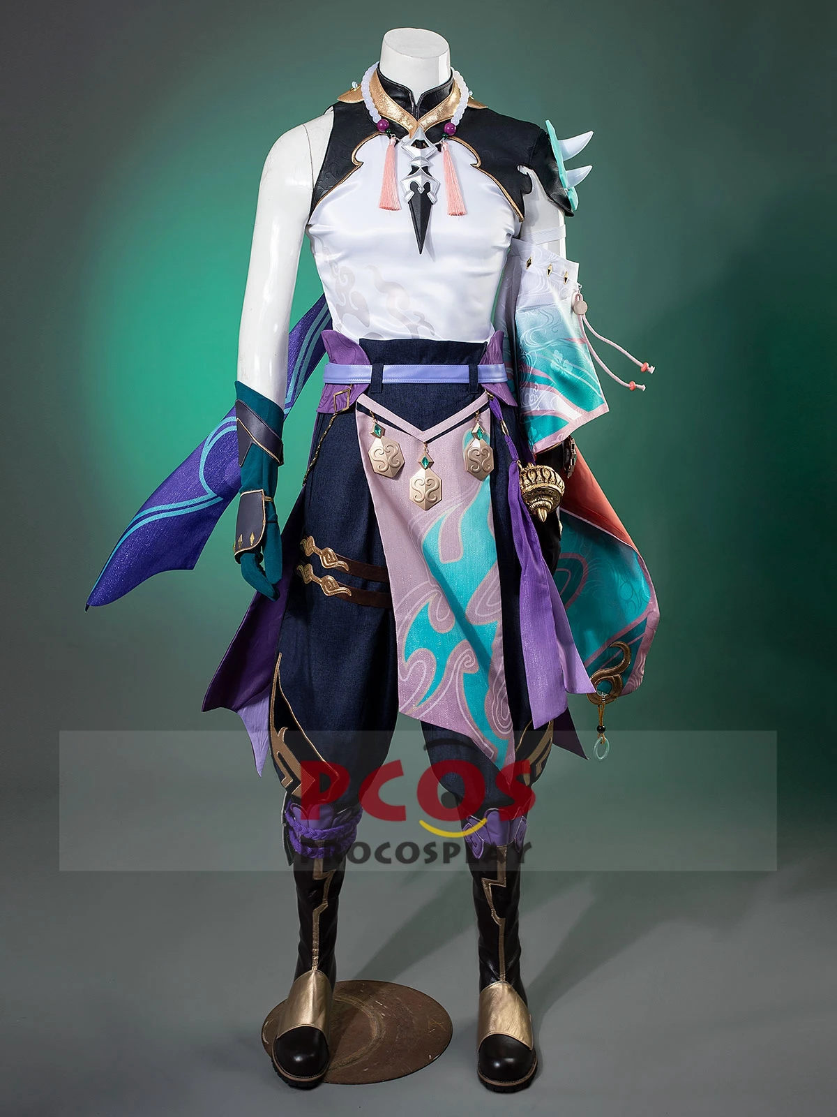 

Ready to Ship Game Genshin Impact Xiao Cosplay Costume Xiao Uniform Men Halloween Outfits Top Version C07487-AAA