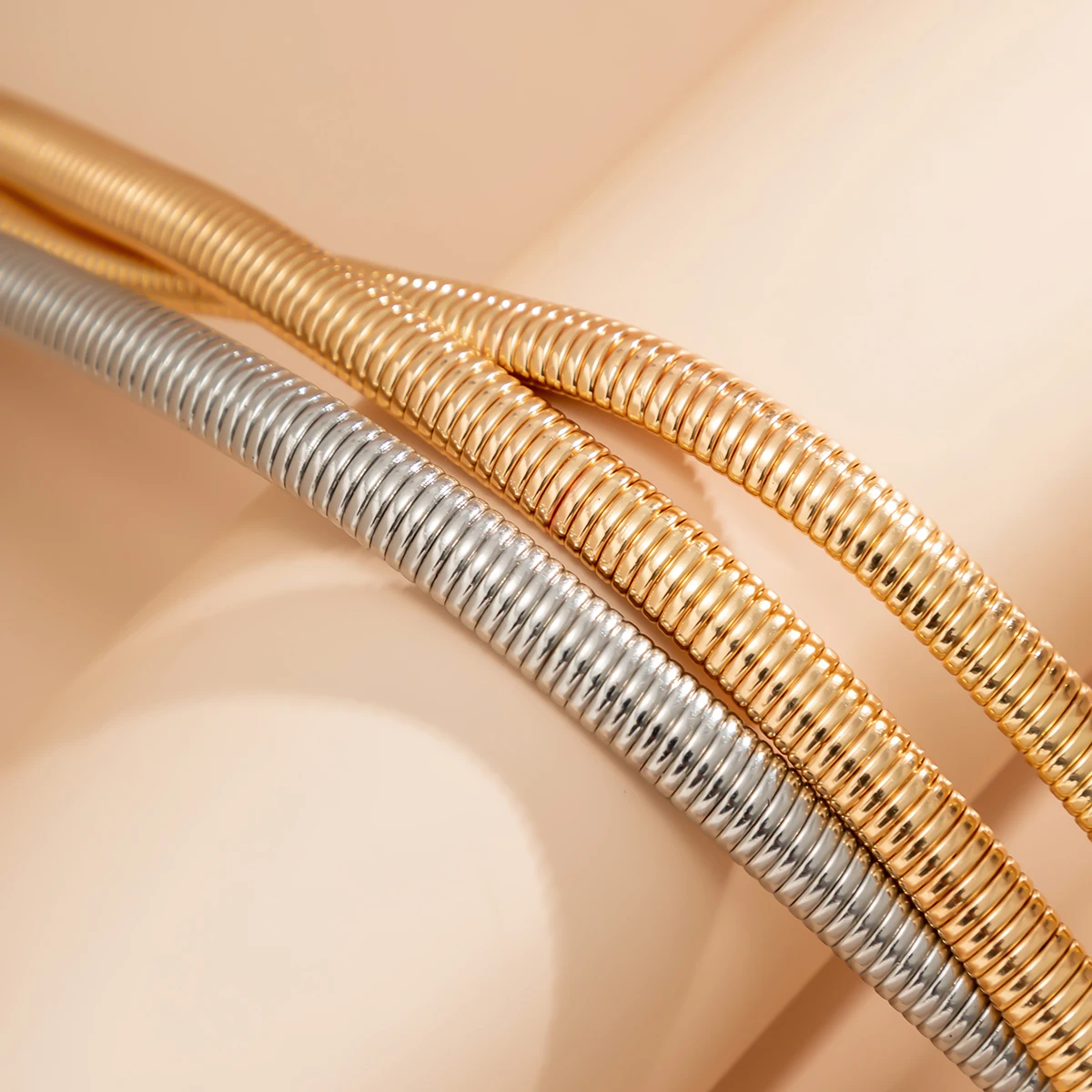 IngeSight.Z Exaggerated Vintage Multilayer Thick Twisted Metal Choker Necklace for Women Punk Chunky Short Gold Color Collar