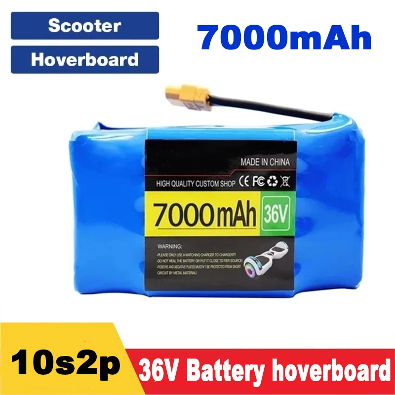 10s2p 36V 7Ah Lithium Rechargeable Battery,True for Electric Self-balancing Scooter HoverBoard Unicycle Exceptional Battery