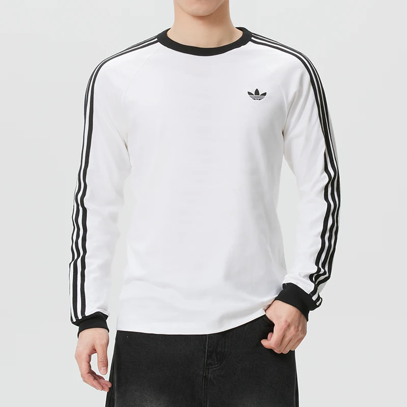 

Adidas Couple's Long-Sleeved T-Shirt for Men and Women, Fashionable Clover Round Neck Breathable Cotton Sportswear Ke3545