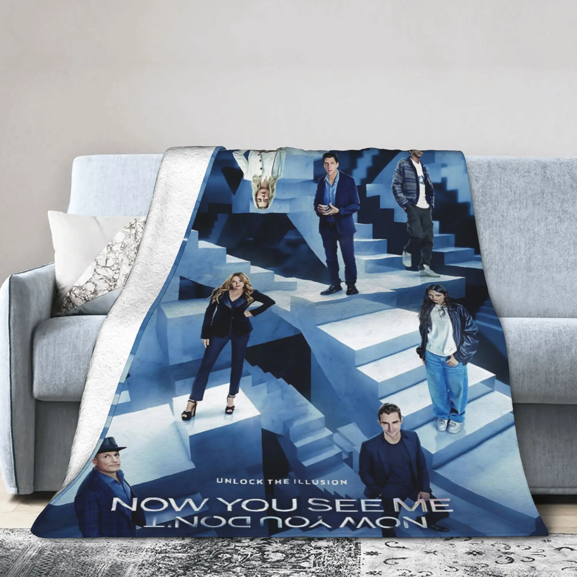 

Now You See Me 3 Magic Movie Blankets Daniel Atlas Flannel Vintage Breathable Throw Blanket for Home Textile Decor Travel