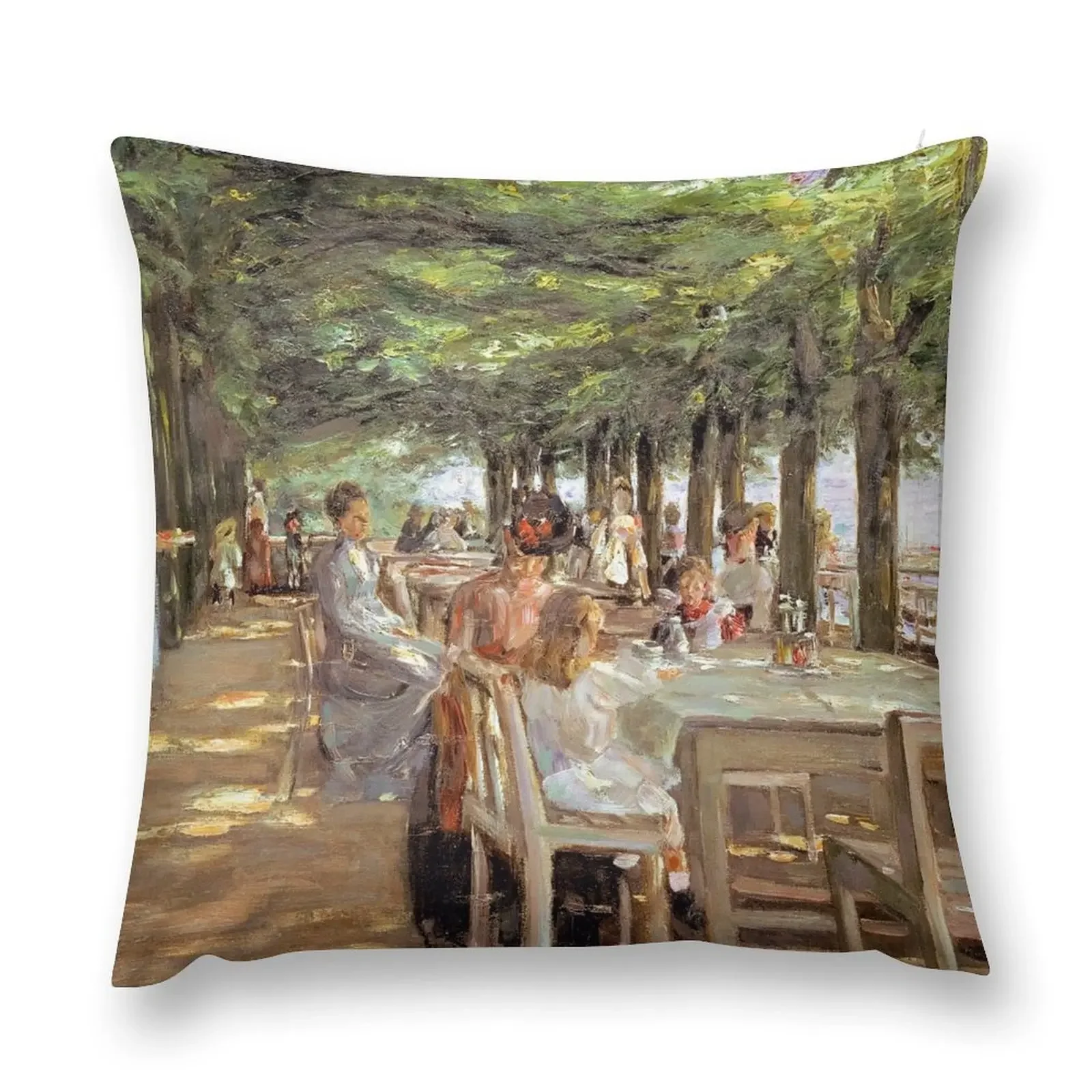 

Max Liebermann - Restaurant Terrace in Nienstedten Throw Pillow luxury sofa pillows Christmas Pillow Pillowcase pillow