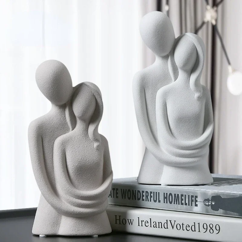 

Love Statue Home Decor Embrace Sculpture Modern Abstract Character Couple Living Room Desktop Creative Home Decoration