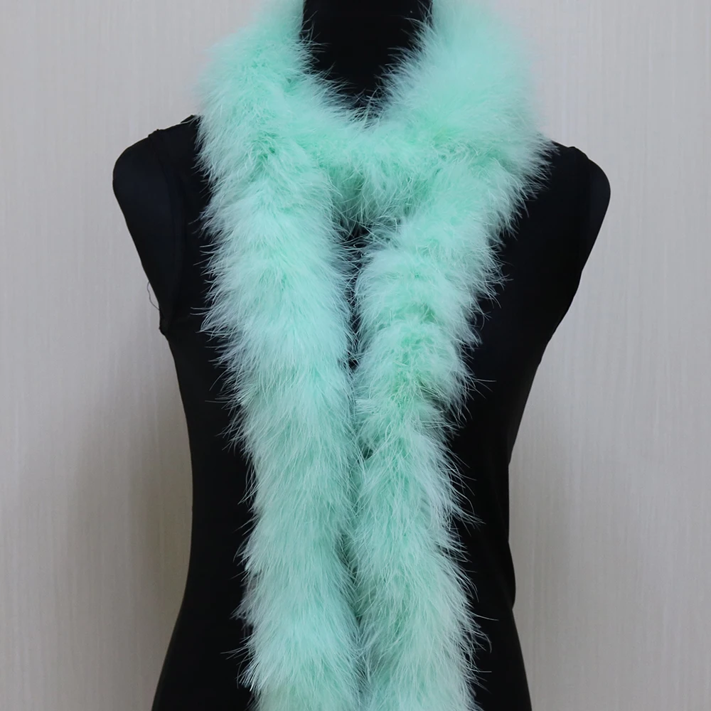 50 Grams Soft Leather Powder Turkey Feather Boa 2 Yards Natural Turkey Plumes Scarf for Party Costume Clothing Shawl Decoration