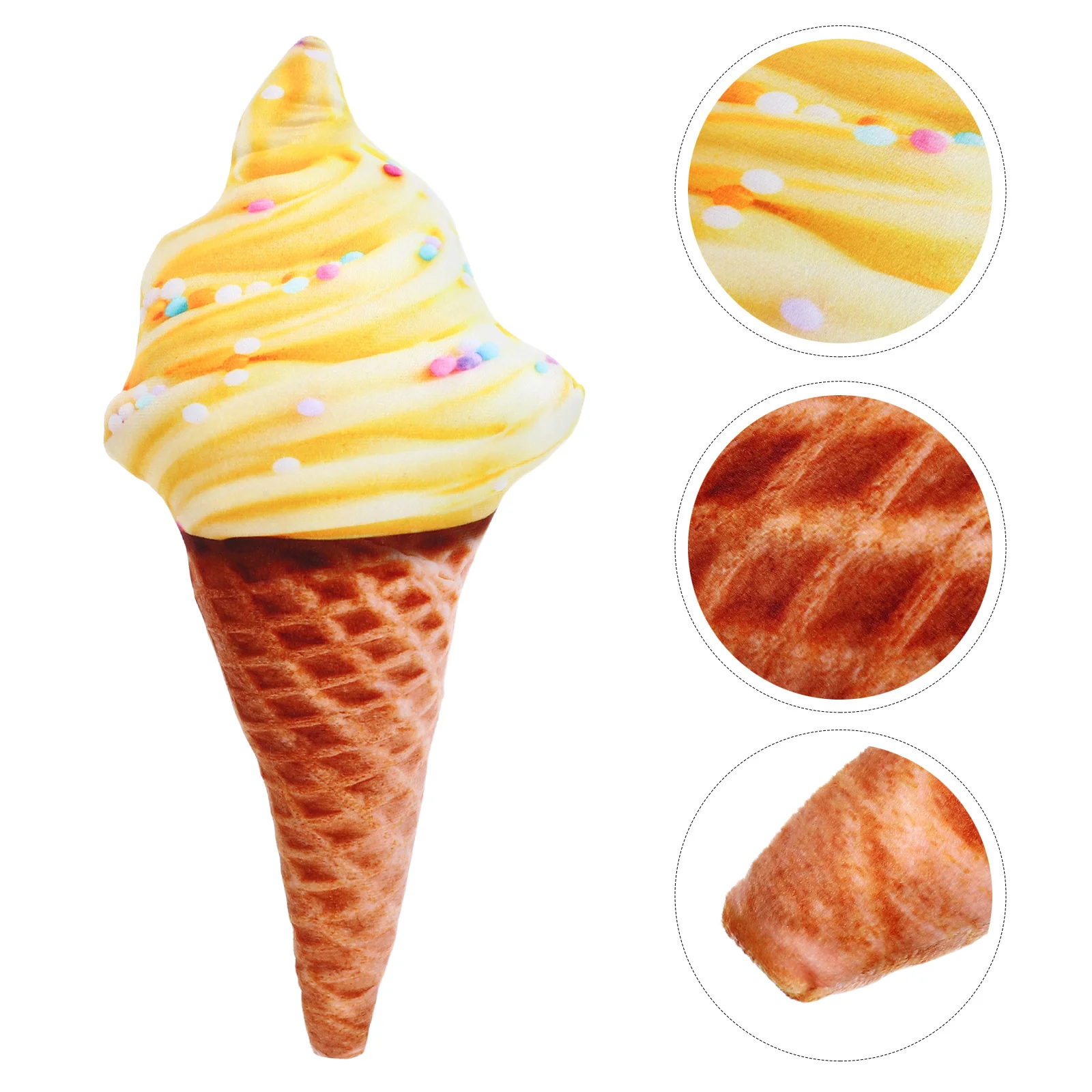 

18Inch Ice Cream Pillow Cute Cartoon Cone Design Soft Seat Cushion for Kids Bedroom Playroom Decor Travel Party Decorative Throw