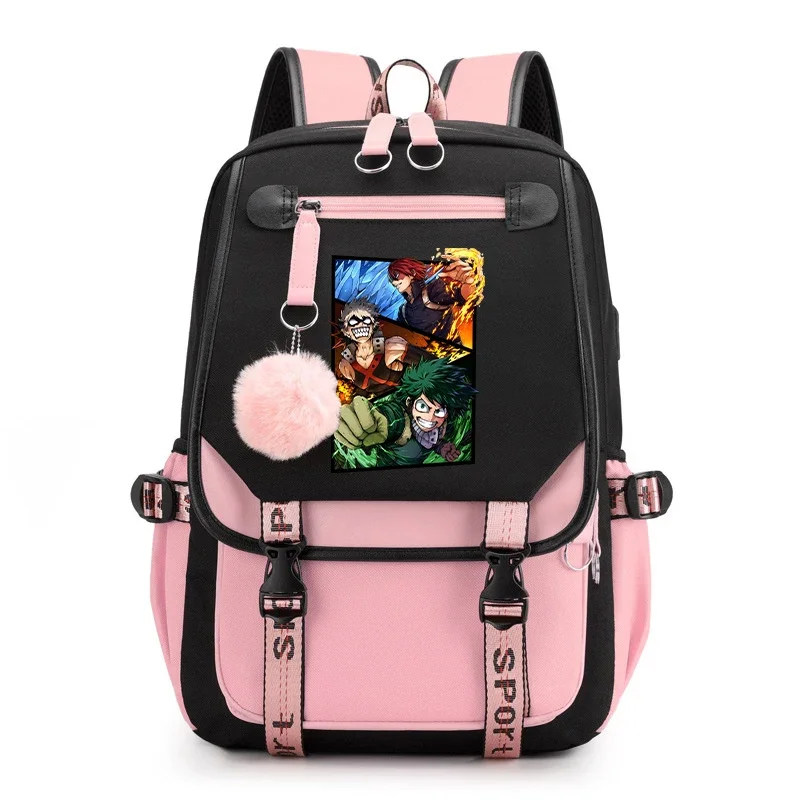 Hot anime anime Deku bakugou Katsuki Todoroki Shoto backpack teens fashion casual travel backpack Boys Girls daily school bag