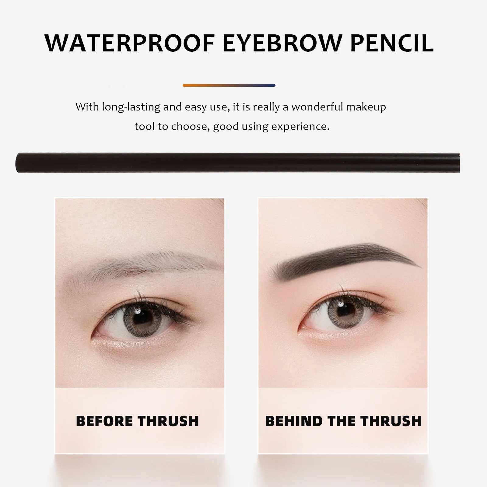 قلم حواجب مقاوم للماء، قلم حواجب مدمج ومحمول، أداة حواجب احترافية #3