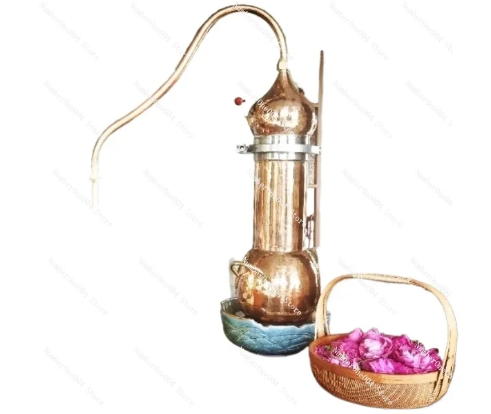 2L pure flower essential oil distiller Copper distiller handmade  brandy wine steaming machine copper alembic distillation set