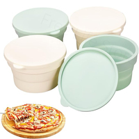 Silicone Pizza Dough Fermentation Box Non-Stick Foldable Dough Proofing Bowl Container Sourdough Bread Bowl Baking Accessories