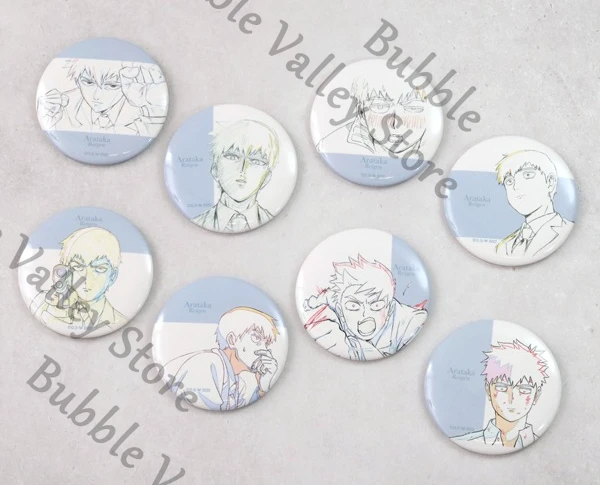 

Genuine Anime Mob Psycho 100/Mobu Saiko Hyaku Reigen Arataka Cosplay Cartoon Original Painting Birthday Badge Emblem Breastpin