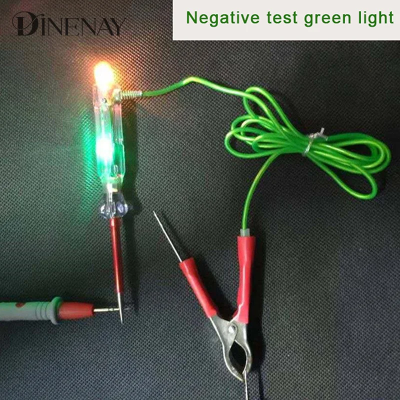 

Innovative And Practical 6-24V Test Light With Dual Probes 47 Inch Antifreeze Wire Alligator Clip Automotive LED Circuit Tester