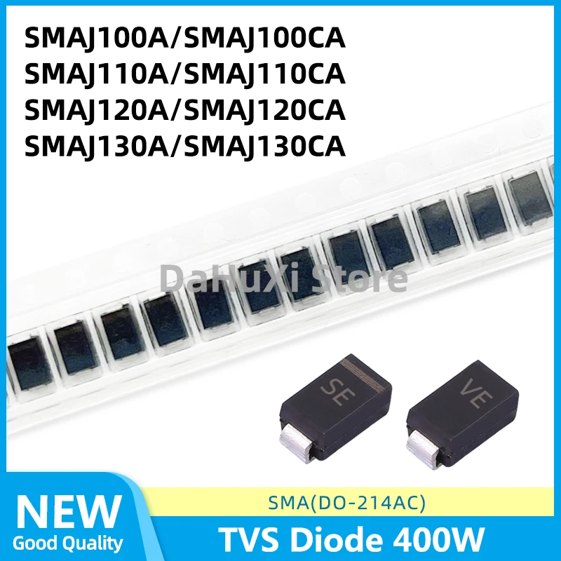 50PCS SMAJ100A SMAJ100CA SMAJ110A SMAJ110CA SMAJ120A SMAJ120CA SMAJ130A SMAJ130CA TVS Diode 400W DO-214AC