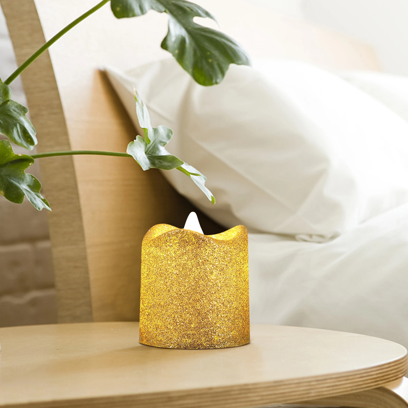 

24pcs Wave Gold Lamp Led Electric Light Decor Flameless Indoor Outdoor Romantic Lighting Small Desktop