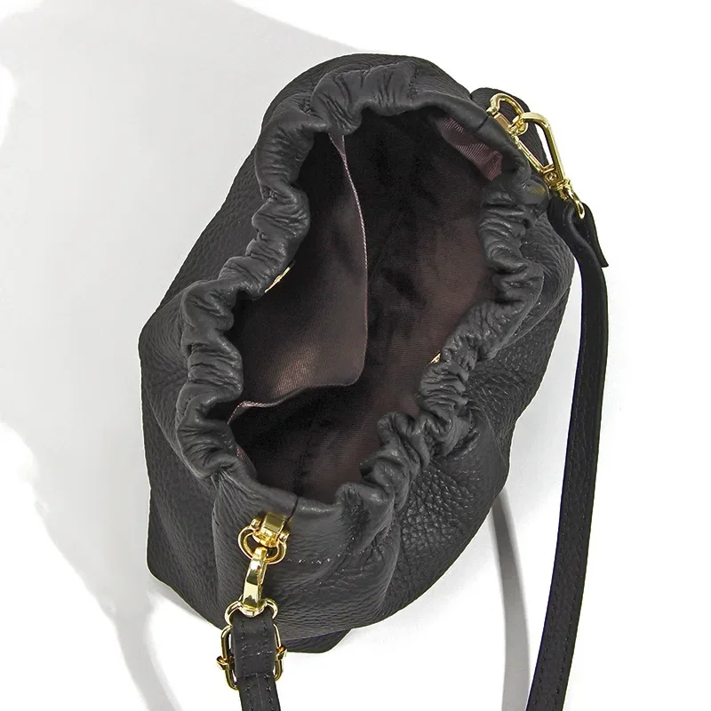 Cloud Clutch Purses for Women Dumpling Bag Soft Genuine Leather Underarm Bag Cowhide Handbag small flap Crossbody bags