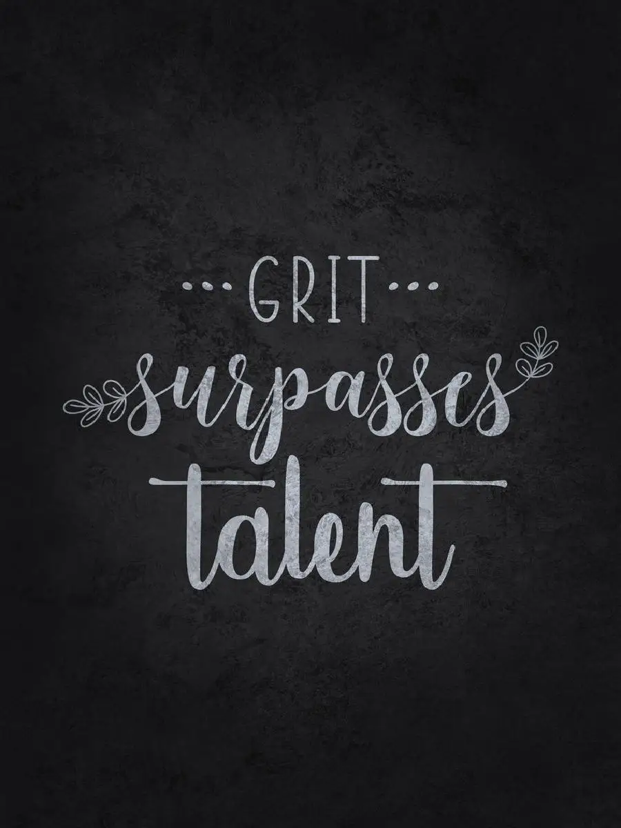 Grit Surpasses Talent Poster  Mancave Interior Design Wall Art Print for Home Decor