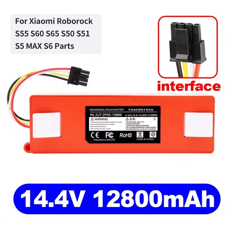 14.4V 6500mAh li-ion Battery Vacuum Cleaner accessories for xiaomi mi SDJQR01RR SDJQR02RR SDJQR03RRE35 Xiaowa C10 E20 E35 Robot
