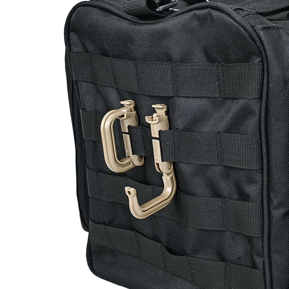 Tactifans 2 pcs D Locking Ring Buckle Grimloc MOLLE Carabiner Plastic Clip Snap Type Tactical Vest Bag Connection Point Fastener