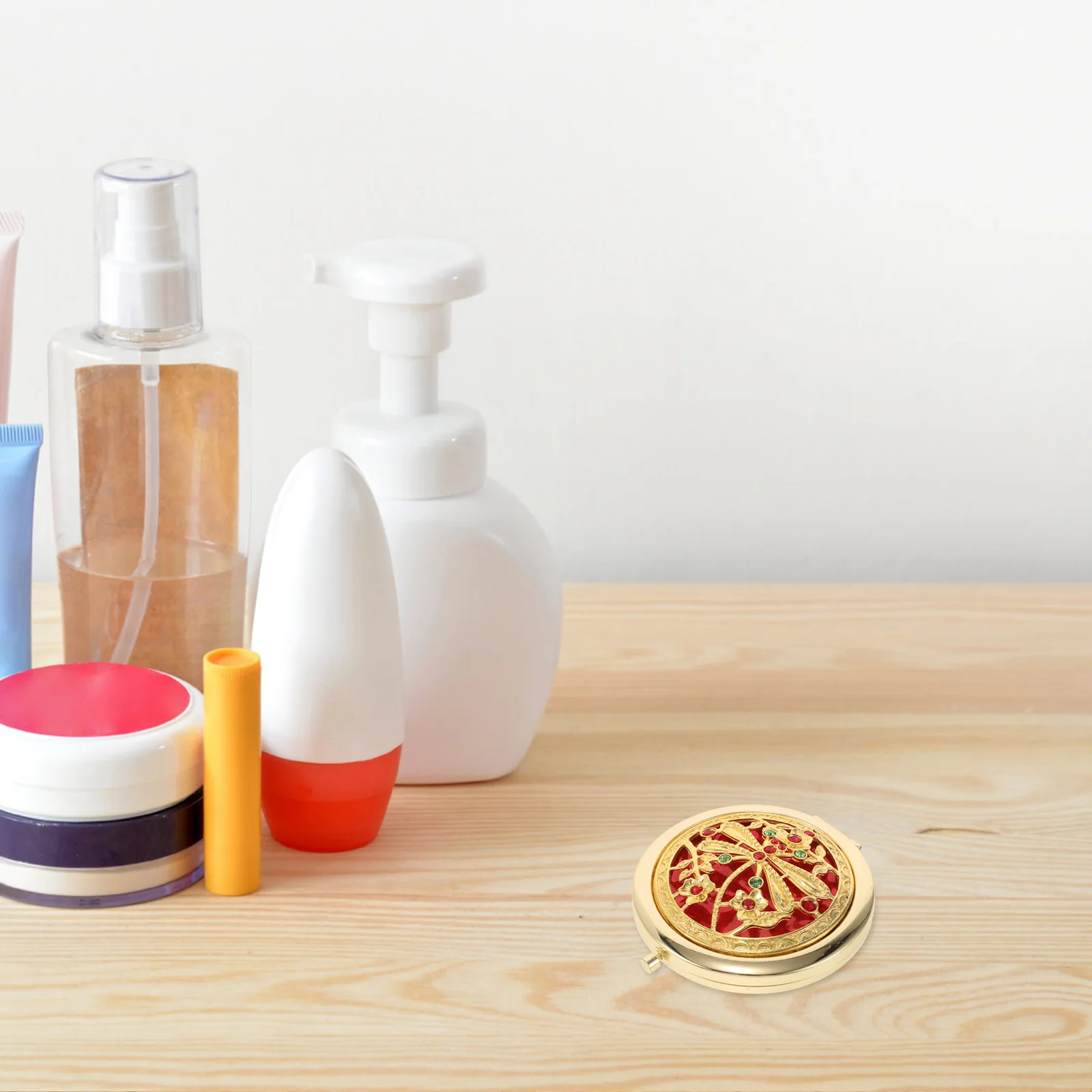 Vintage compacte opvouwbare make-upspiegel Dubbelzijdige zak Mini Travel Kleine draagbare portemonneespiegel voor dames