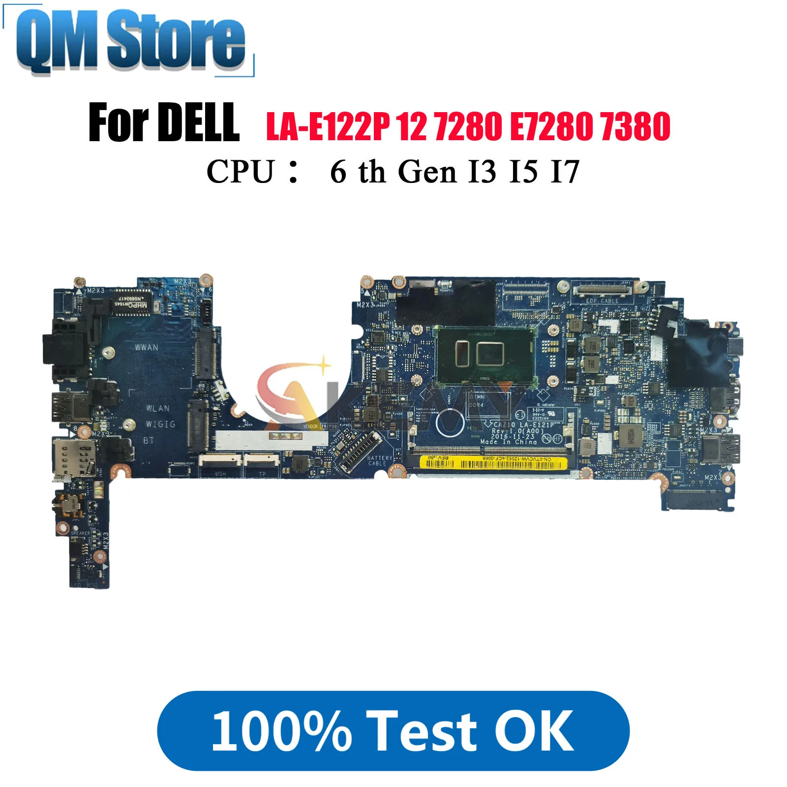 

Replacement Mainboard LA-E121P LA-E122P for Dell Latitude 7280 7380, Intel I5 I7 6/7th Gen CPU 0HP2CR 0NYJY5 100% Fully Tested