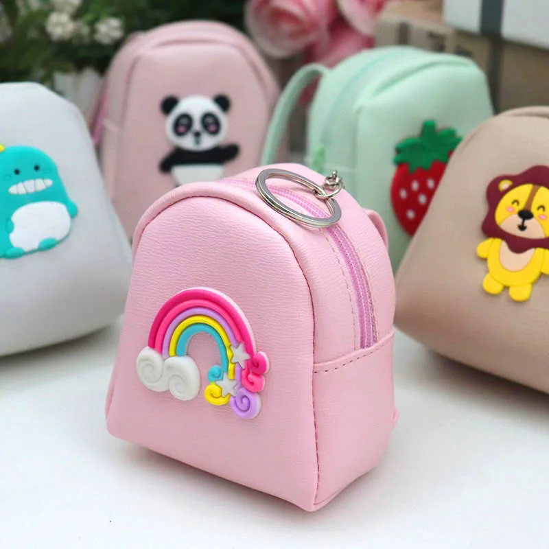 Crianças mini bolsas do bebê meninas couro do plutônio pequenos sacos bonito dos desenhos animados animais crianças bolsa de moedas carteira saco de dinheiro