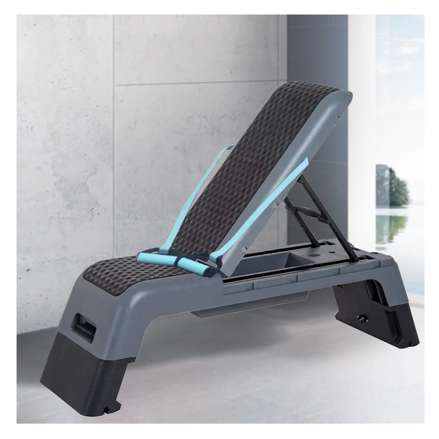 

Multi-function Balance Board Fitness Free Angle Adjustable Aerobic Stepper Board Step Deck With Resistance Band