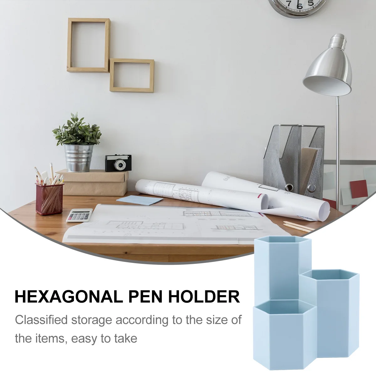 Hexagonal Pen Holder PP Material Storage Box Desktop Organizer Pencil Scratch-resistant Cosmetics Case Stationery