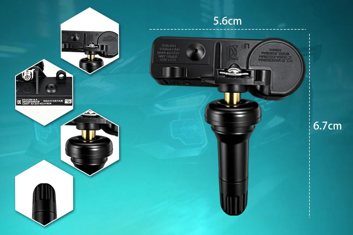 TPMS-Sensor 68241067AB für Dodge Charger, Journey, Jeep Wrangler, 433MHz Reifendrucküberwachungssensor Ersatz 56029398A – Detail 4