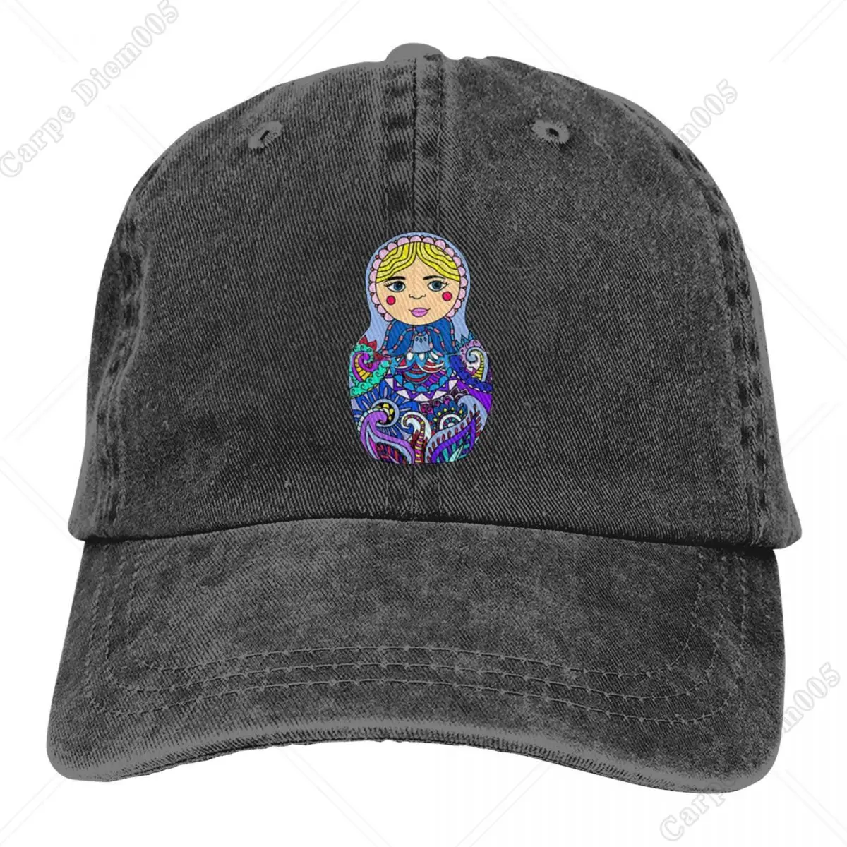 Washed Men's Baseball Cap Blue And Lilac Palette Trucker Snapback Caps Dad Hat Doll Golf Hats