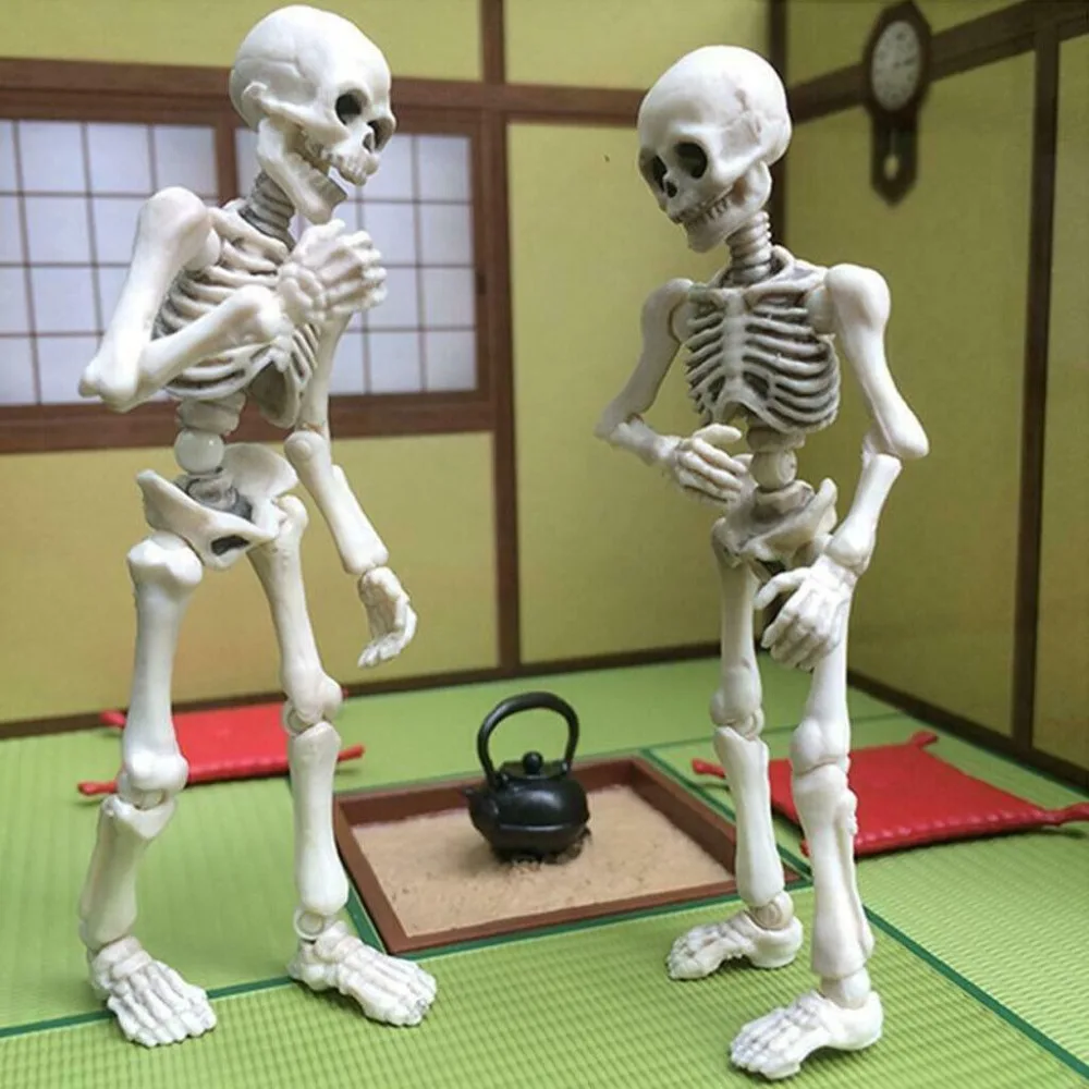 Nuevo Mini figura de juguete móvil Mr. Bones, divertido y bonito esqueleto, regalo, calavera, cuerpo completo