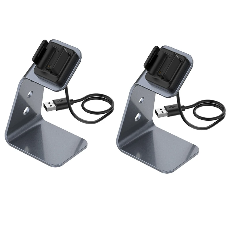 2PCS Charger Dock for Fitbit Charge 4/Charge 4 SE/Charge 3/Charge 3 SE, Portable Replacement Charging Dock Stand-