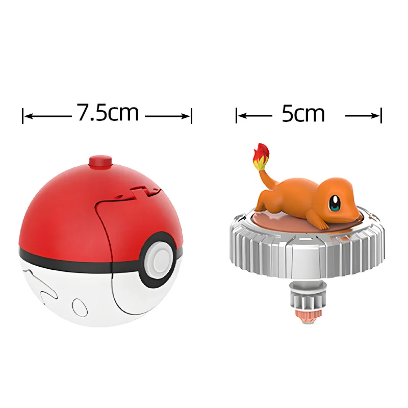 Pokemon Spinning Top Action Figure Pikachu Charmander Squirtle Mew Eevee Elf Ball Gyro Spinner Game Collect Toy Set Child Gift