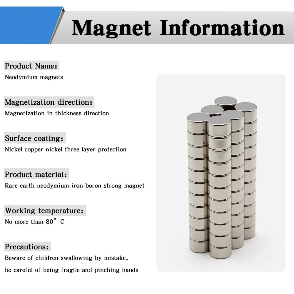 8x5mm Super Powerful Round Magnet Neodymium Magnet NdfeB N35 Strong Permanent Magnetic imanes Refrigerator Magnet