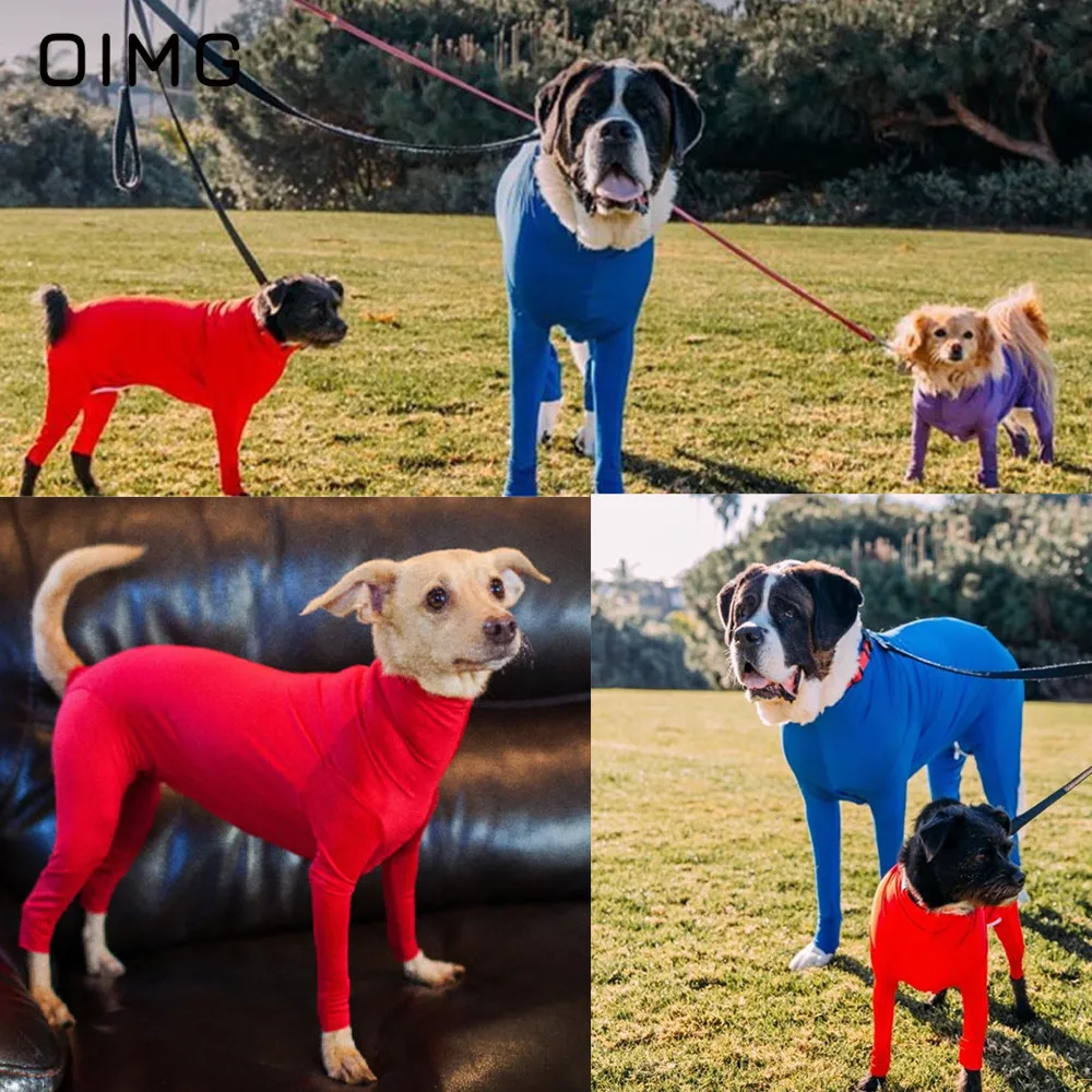 

OIMG Four Legs Stretch Sexy Medium Large Dogs Clothes Schnauzer Labrador Dachshund Autumn Winter New Pet Garment Breathable Cozy