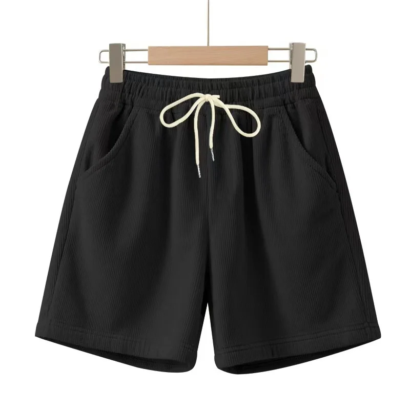 

Мужские летние шорты из эластичного вельвета 2026: повседневные, спортивные, однотонные, на шнурке, свободные, быстросохнущие