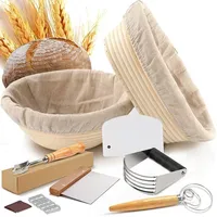 Home Bakers Rattan Basket cookie cutter Baking Tools Set Dough Fermentation Bread Proofing Baskets for Professional kitchen