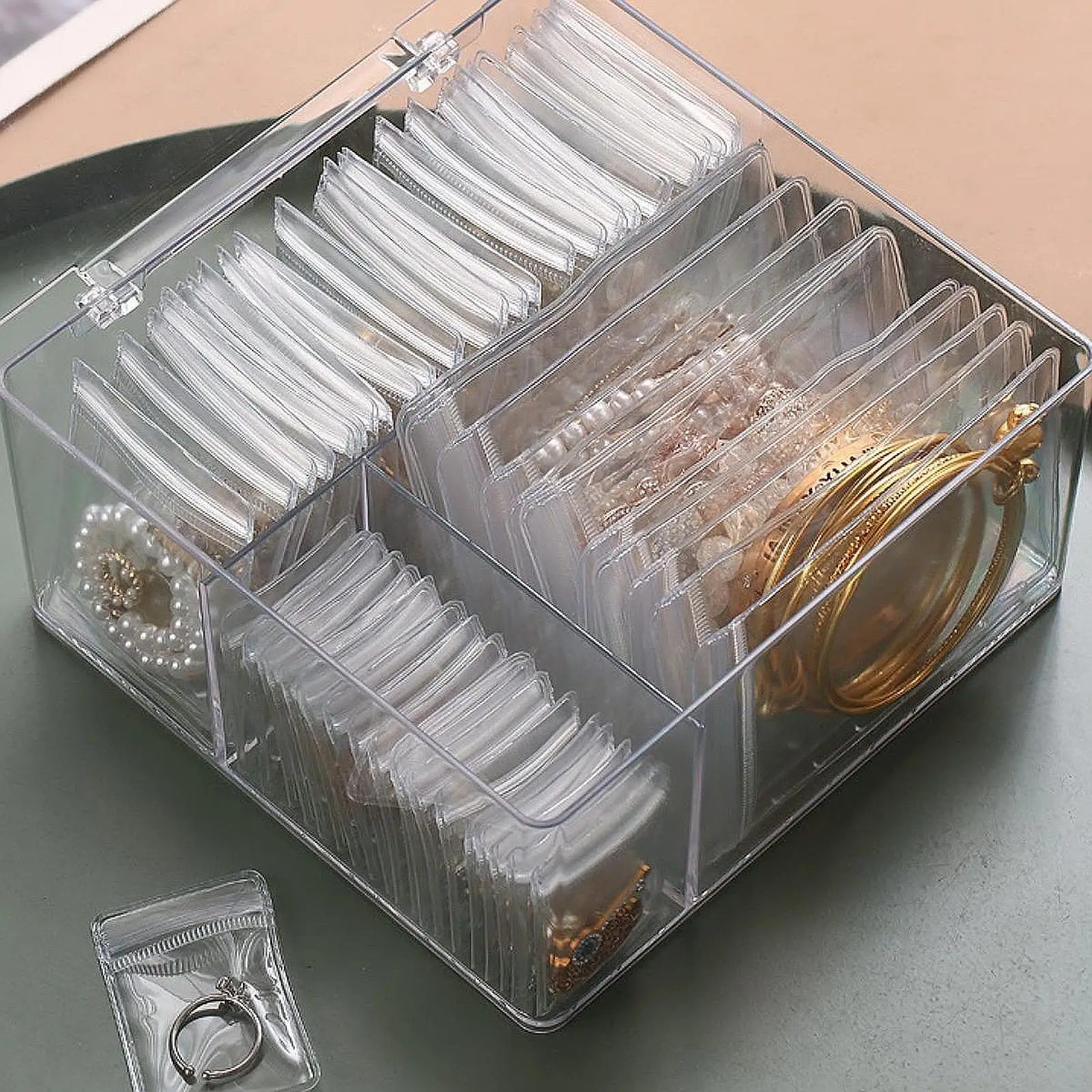 

Акриловая шкатулка для драгоценностей, контейнер, дисплей, водонепроницаемый держатель, органайзер для ювелирных изделий