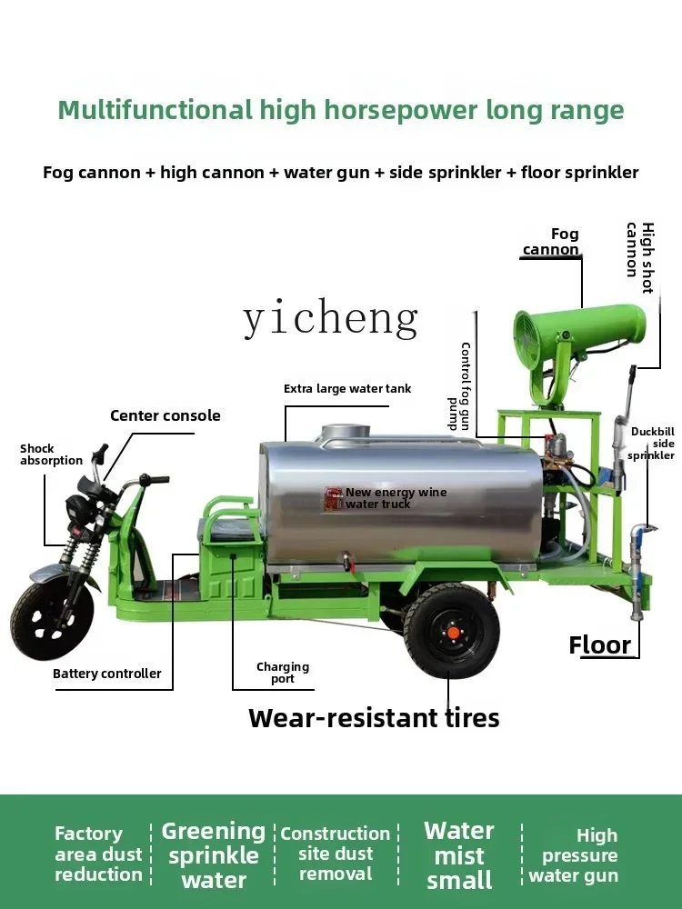 

Электрический трехколесный спринклер TQH, небольшой новый энергетический противотуманный грузовик с пушками, многофункциональный ландшафтный дизайн, высокое давление