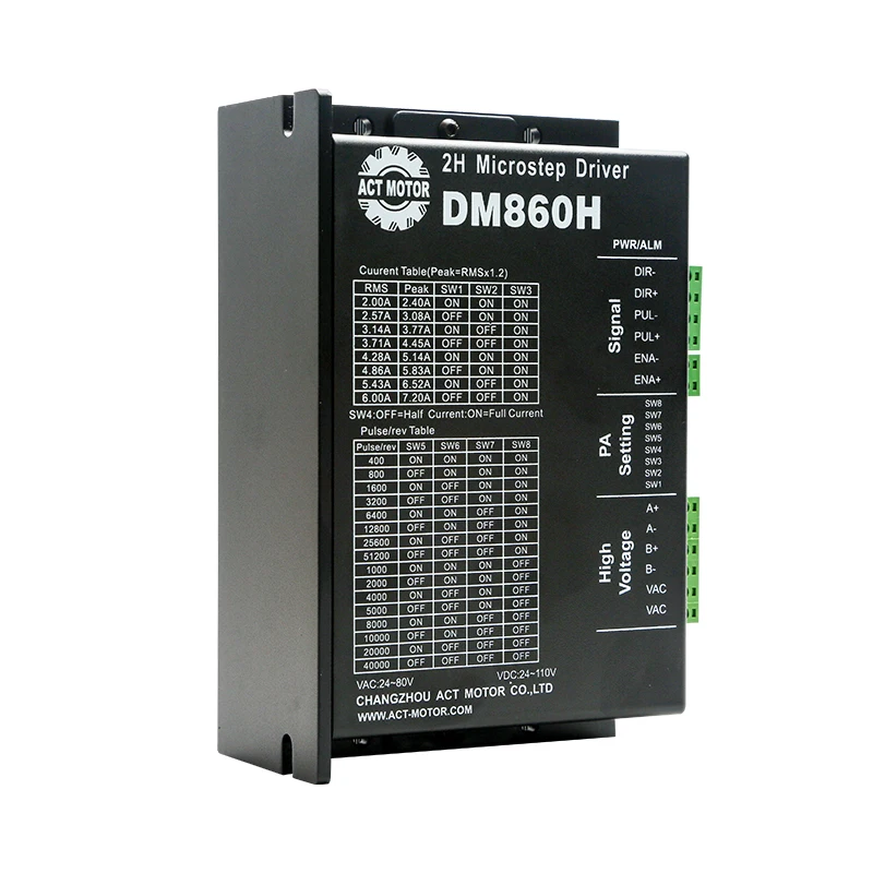 2H Microstep Driver DM860H Stepper Motor Drive 7.8A 24V-80vdc Drive Controller For CNC Router/Laser Nema34 Stepper Motor