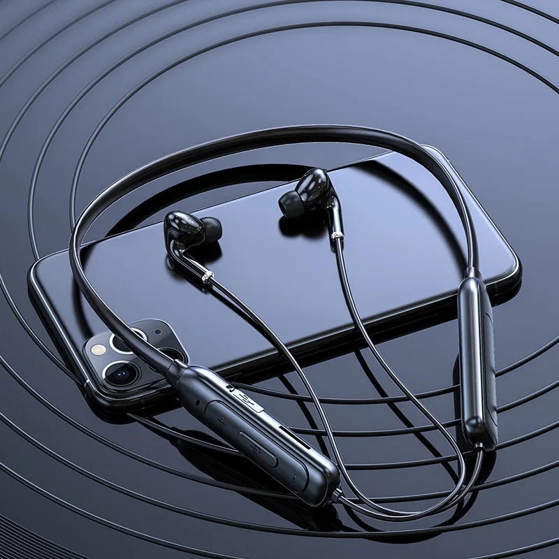 

M60 Wireless Earphone Bluetooth 5.3 Chip Hifi Sound Ipx5 Waterproof Sports Headset Magnetic Neckband Earbuds with Sd Card
