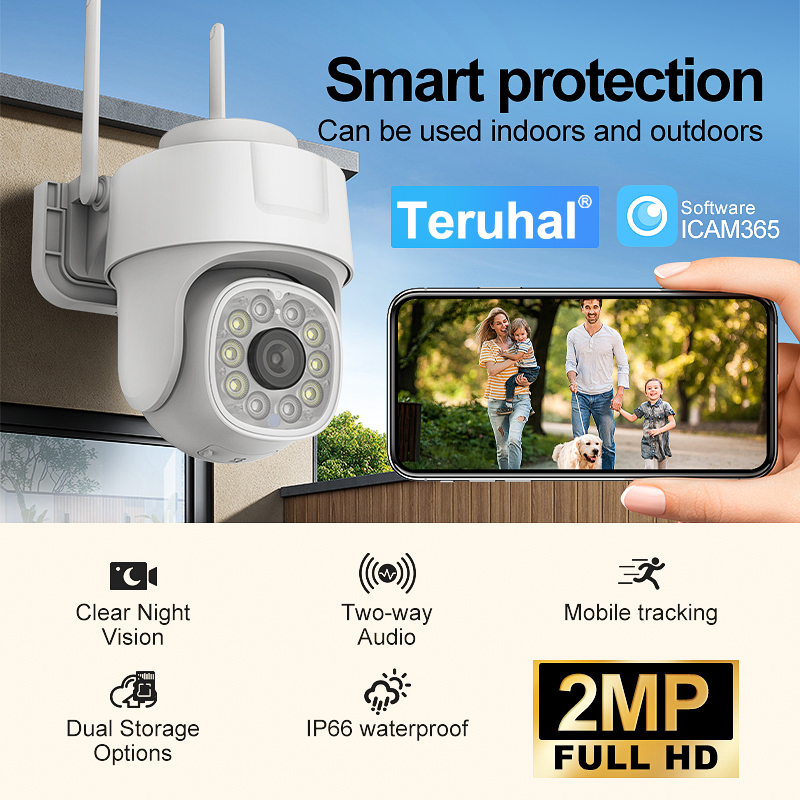  Waterproof PTZ Security Camera Wireless Outdoor Surveillance with Night Vision Indoor IP Camera for Home Security CCTV Camera