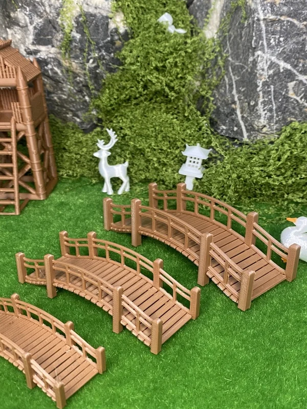 Chinese Style Landscape Bridge Model Fish Tank Bionic Decoration Small Arch Bridge Courtyard Stream Design Outdoor Decor