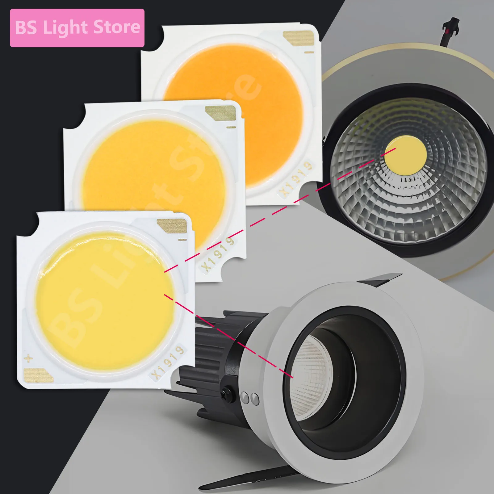 

Светодиодные фары Cob DC36-39V 12W 18W 24W 30W 36W 42W Чип Теплый свет белый высококачественный прожектор Аксессуары для домашнего источника