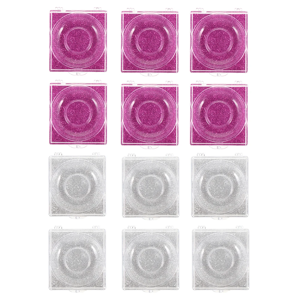 

12 Pcs Eyelash Box High Transparent Plastic Case for Travel False Lashes Storage GlitterEyelashBox LashTray LashHolder