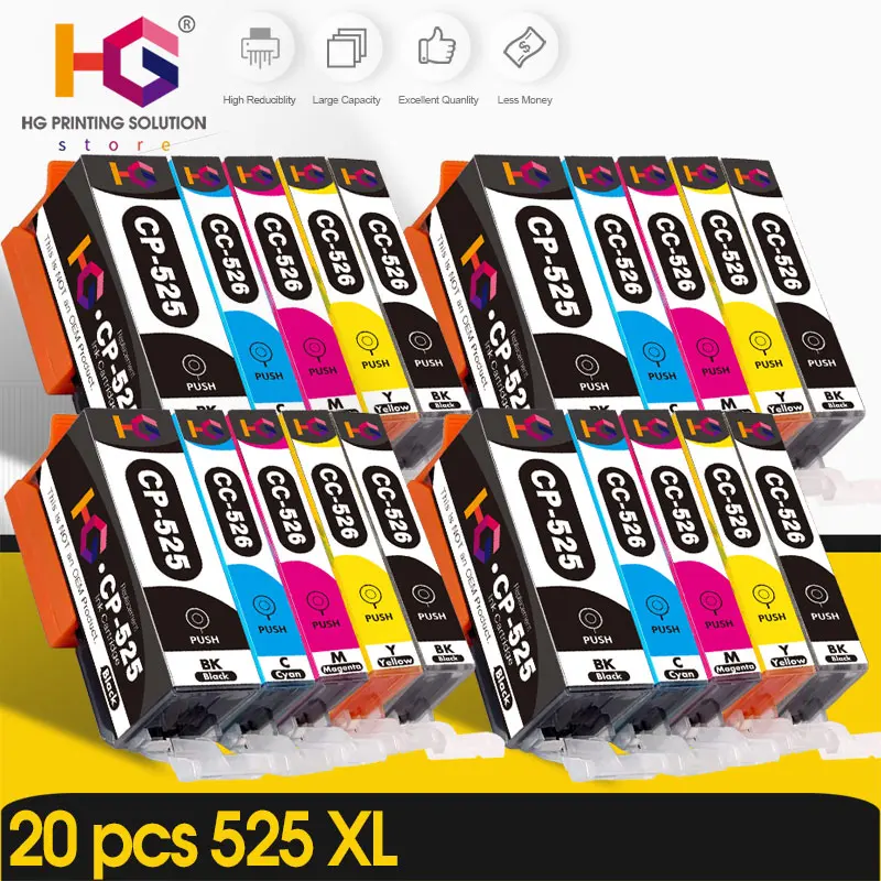 PGI525 XL for Canon PGI 525 CLI 526 Ink Cartridge for Canon PIXMA IP4850 IP4950 IX6550 MG5150 MG5250 MG5350 PGI-525 CLI-526